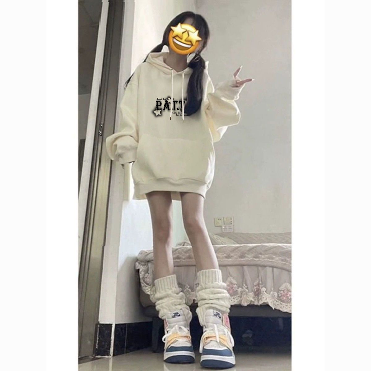 美式复古潮牌卫衣女春秋款连帽外套oversize高街帽衫秋冬加绒加厚