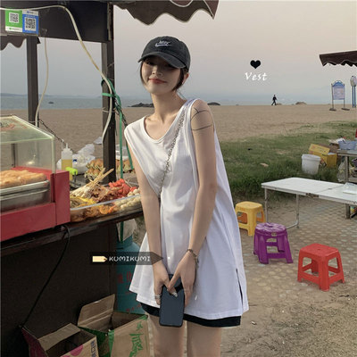 宽松背心设计感运动无袖背心
