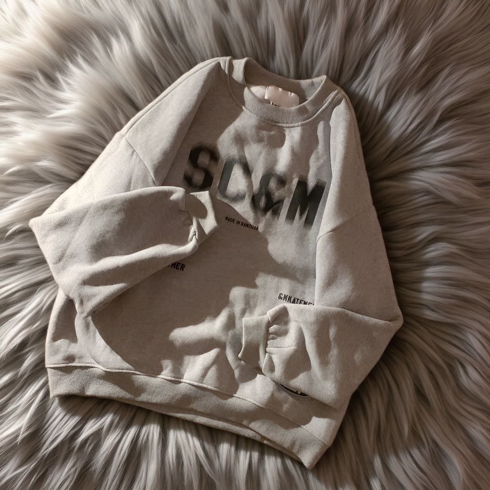 美式复古国潮字母圆领卫衣情侣宽松日系女款秋冬加绒加厚潮牌上衣