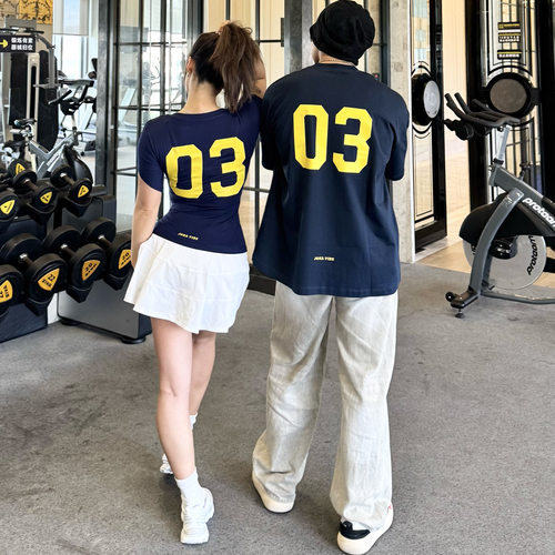 JOKA VIBE 美式t恤男女夏季运动短袖健身跑步纯棉T透气半袖情侣款