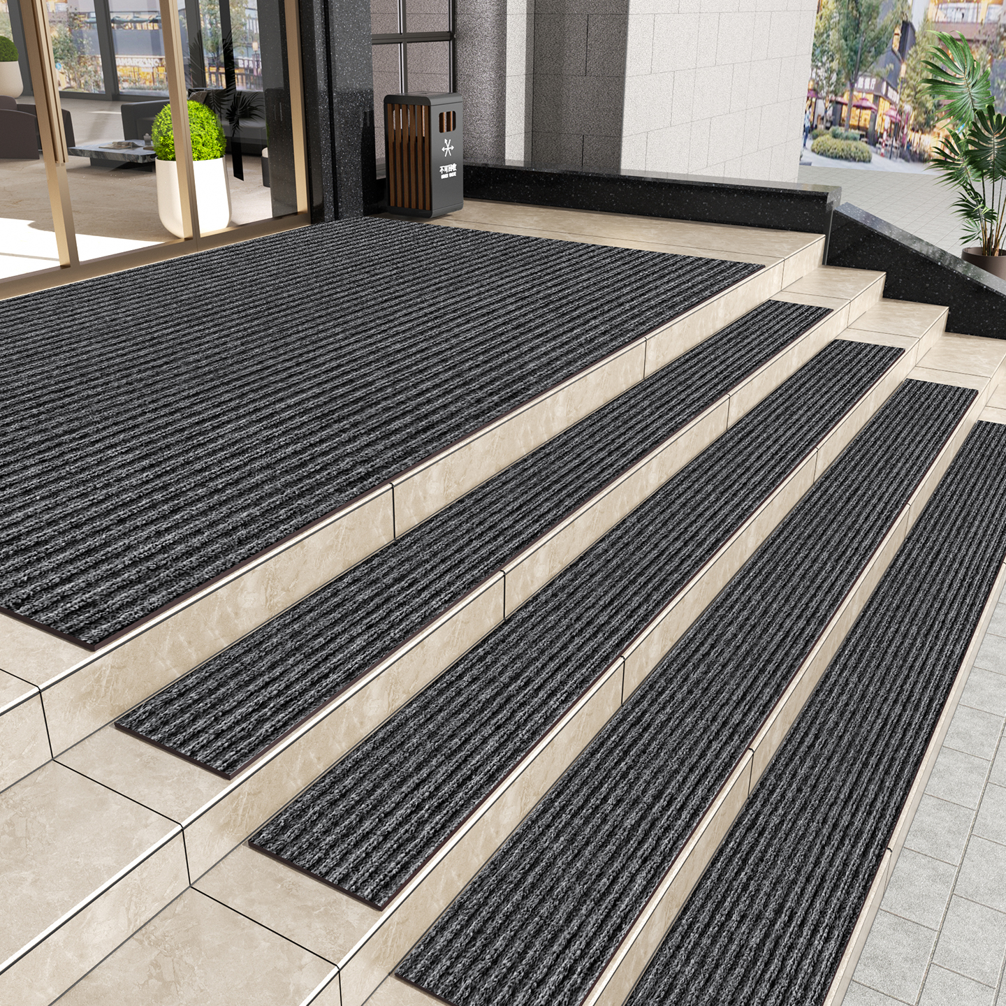 商用入户门台阶防滑地垫超市商铺酒店门口迎宾地毯户外可裁剪脚垫