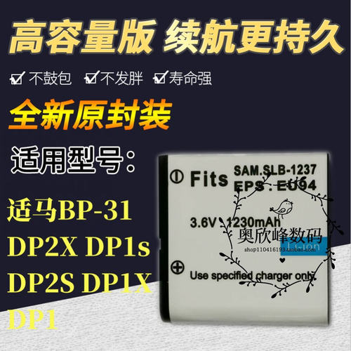 适用适马CCD相机BP-31电池DP1 DP1S DP1X DP2 DP2S/2X 相机充电器