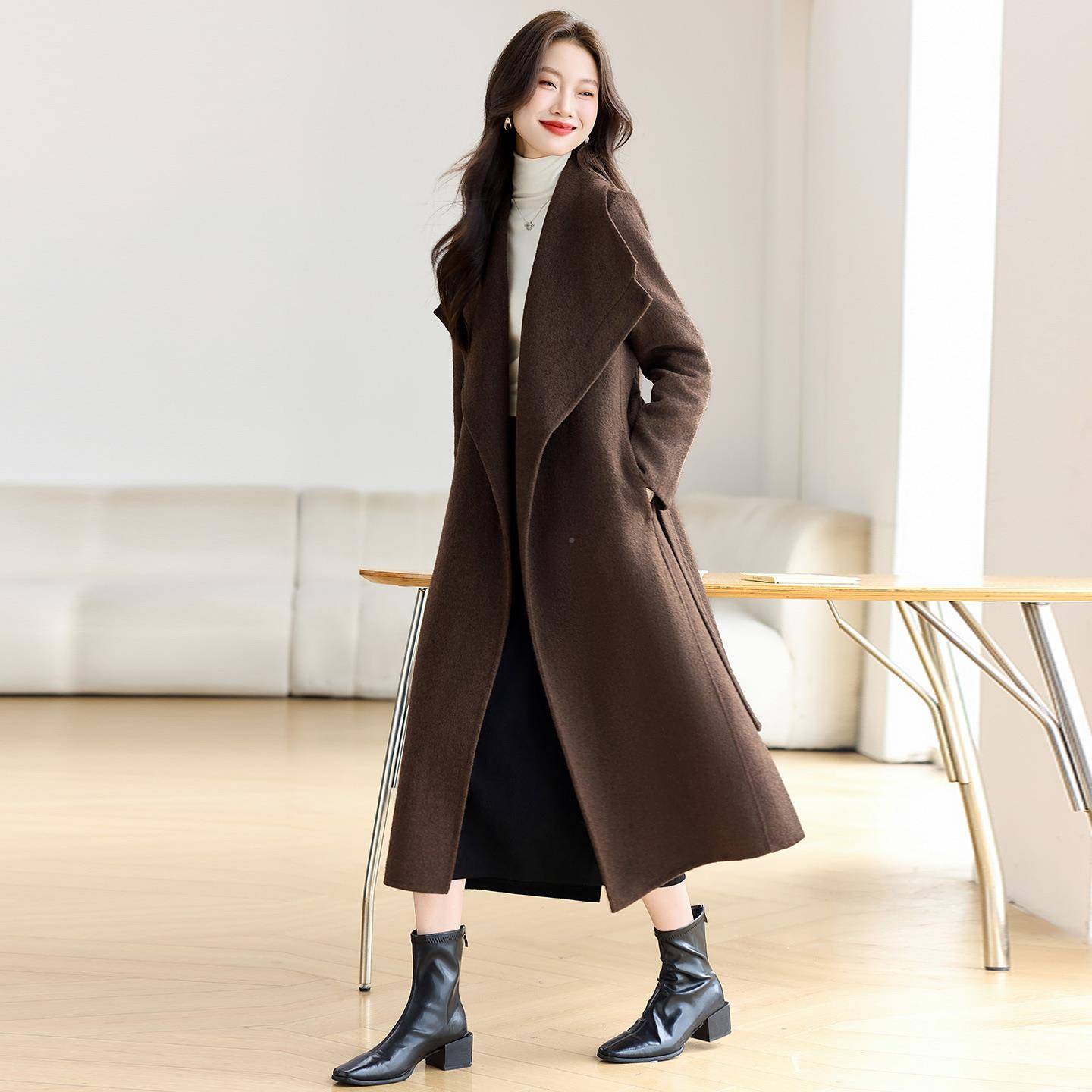 双面羊绒大衣长女中款20龄2季5年新款秋冬高端ZYING303高级感减羊