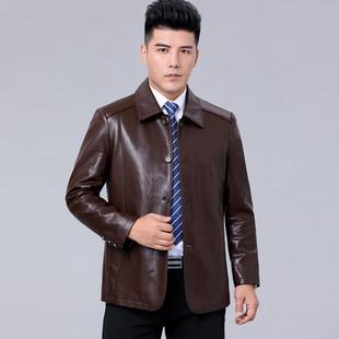 翻领老皮夹克中年皮高档绵羊 S5男大码 秋冬新款 海宁真皮衣皮1836