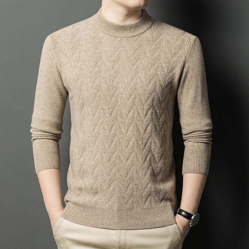 202冬季男士羊绒衫SD8891-Y加厚年中4男装休闲圆领保暖毛衣针织男