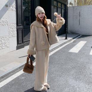 个子短款皮毛一仿体羊羔毛小棉服外套女2冬025季新款好C153-722看