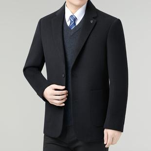 专柜男士 R面呢羊绒大衣冬保暖可卸内胆中白鸭绒爸年爸秋羊 双6802