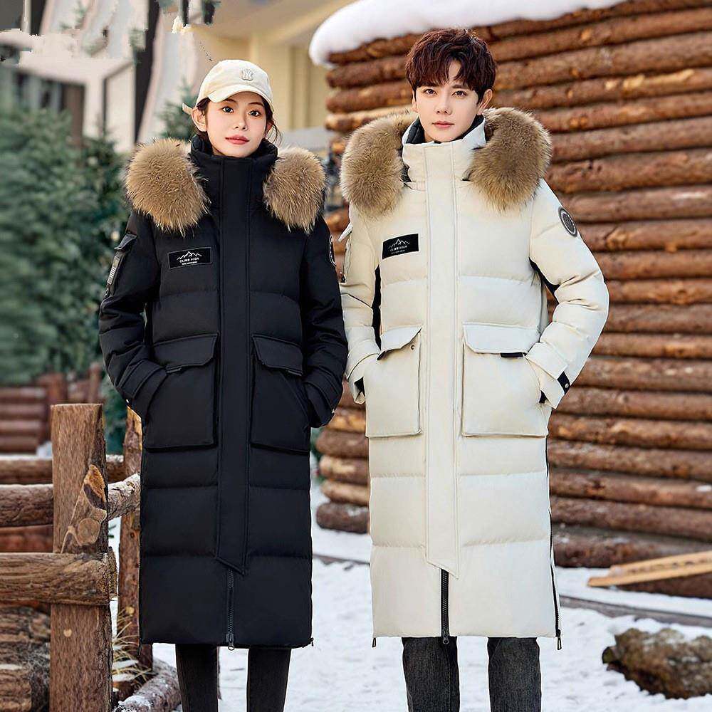 新款高情侣东北哈服尔滨极寒鹅绒羽绒服男档长款加厚女工装派YGN