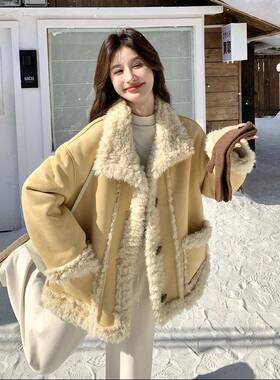 两面穿仿毛皮一体独羊羔毛棉服套女20b275-W7725冬新款特漂外亮洋