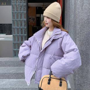 时外尚 新款 甜美暖简约紫色百搭立9领0白鸭绒套女2025c299 682冬季