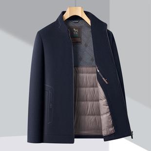 男克士加肥子加大码 新款 商务休闲立领羊呢夹 250哥年秋毛季 胖2503