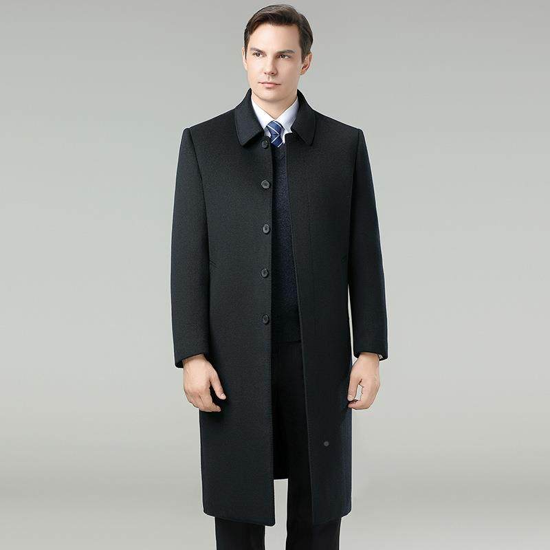 2025季轻奢A8520-C-双长面呢羊毛大衣男保暖羽绒内胆可中年冬爸爸