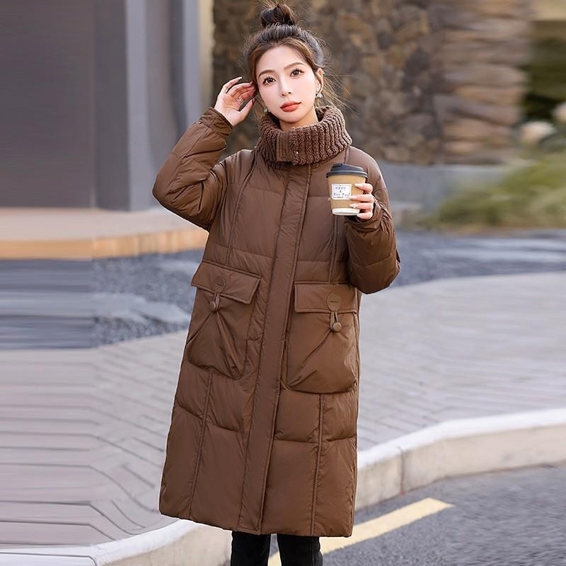 冬韩系羽绒服女中鸭长款2024年新季ZMU686Q款小个子女装时尚白绒
