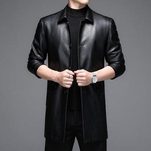 衣皮中长款 秋冬新款 装 E新款 加绒保暖中年外翻套 领绵羊男皮2108