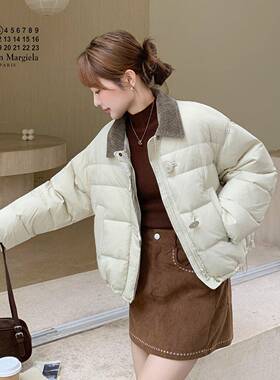 高米短白色小个子显针织拼接C092-995羽包绒服女冬季2025新款时尚