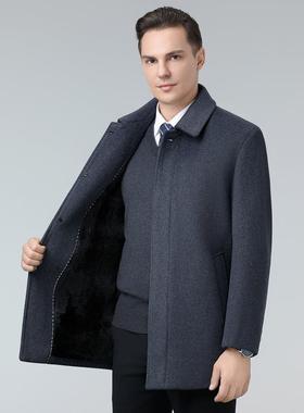 22316-232024秋务胆冬男士羊毛衣大中长款加厚呢子衣商中年羽绒内