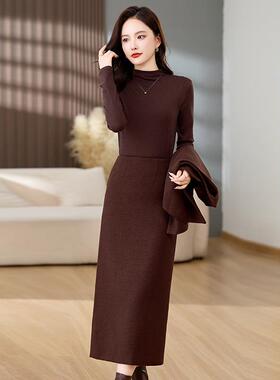 高感小香风马甲套级装ME18330裙女225春季气质轻熟风呢毛三件套裙