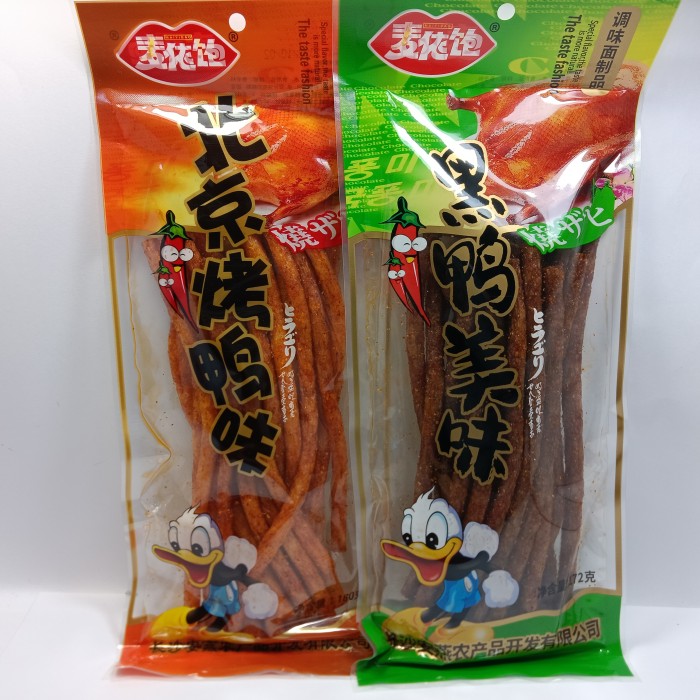 麦依饱北京烤鸭味黑鸭味辣条辣片172克麻辣条满10包包邮