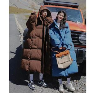 爆款羽绒棉服女中长款过膝2023冬季新款韩版棉袄宽松加厚棉衣外套