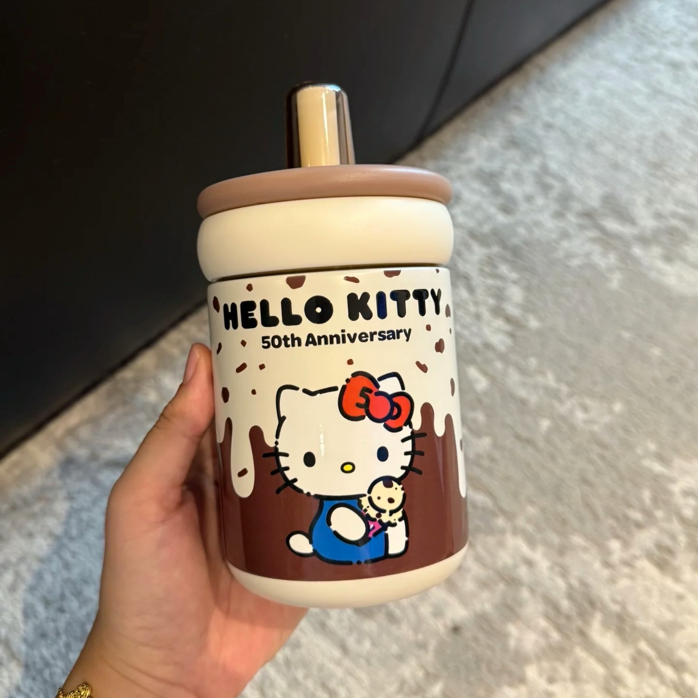 咖啡杯子高档精致大容量保温杯桌面猫咪新款简约可爱高级精致