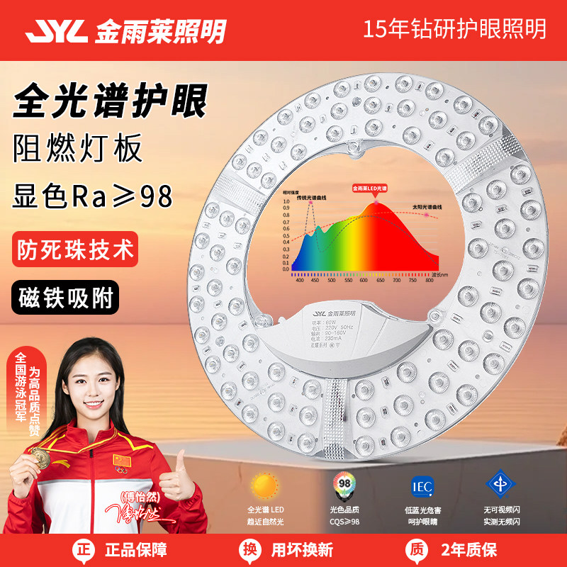 吸顶灯led灯芯磁吸替换全光谱客厅厨房卧室大灯风扇吊灯超亮灯盘