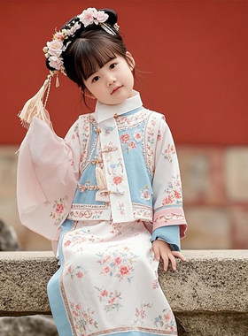 格格服女童古装满族旗袍唐装套装