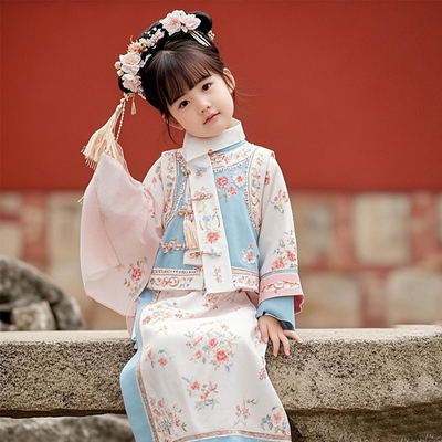 格格服女童古装满族旗袍唐装套装