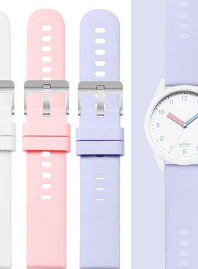 适配斐乐6113 6105 6434 FLM38迪克斯情侣紫色运动防水硅胶表带20