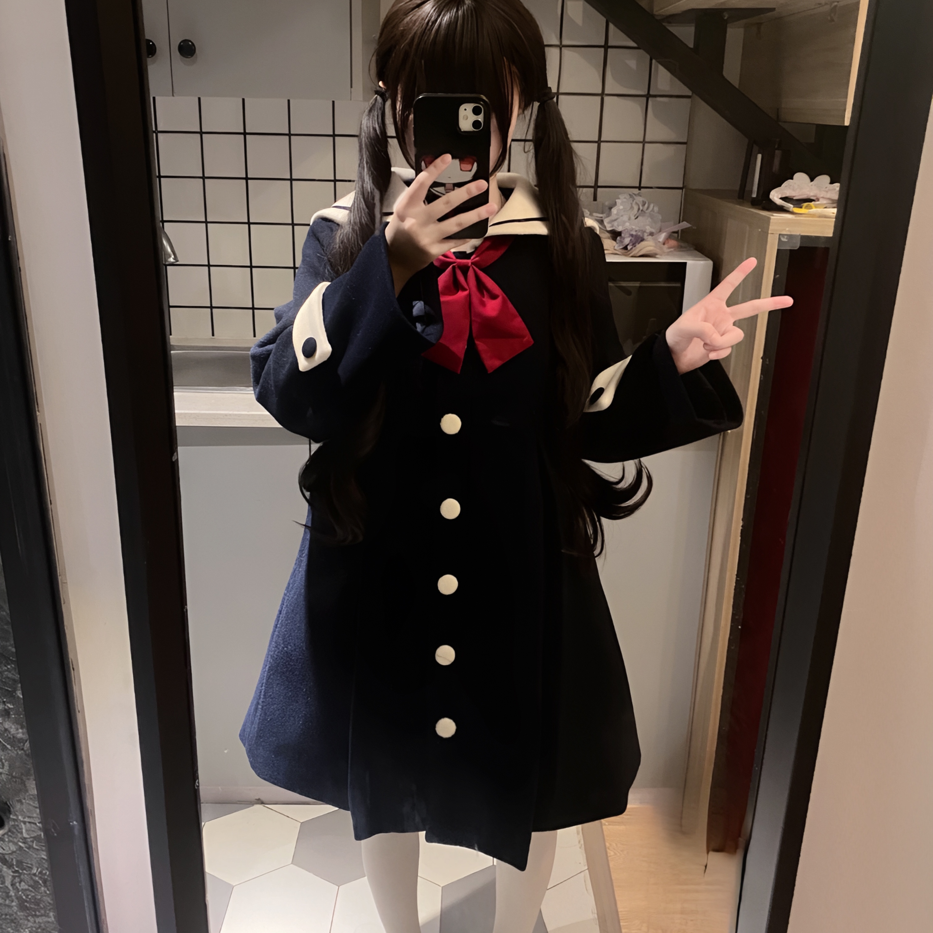 学院可爱风女小个子秋冬毛呢外套