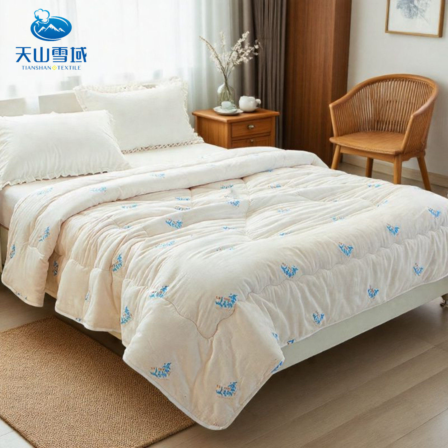 绗缝被新疆天山雪域包布水洗棉花被子单双人被芯冬被长绒棉絮盖被,床上用品,棉花被,淘宝优惠券,粉丝福利购,淘宝优惠卷