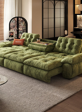 法式复古雪尼尔绒布艺电动多功能云朵帆船沙发客厅新款可躺可睡