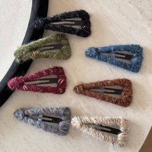 超好看独特漂亮发夹边夹侧边发卡冬天边夹高级感碎发毛绒绒棕色女