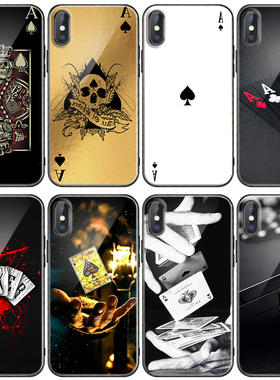 黑桃A 扑克牌手机壳适用苹果13 12pro 11 7/8plus xsmax xr小米11 mix4vivo iqoo7华为p50 nova8 oppo reno5