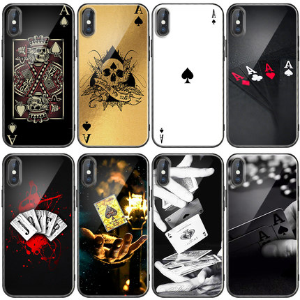 黑桃A 扑克牌手机壳适用苹果13 12pro 11 7/8plus xsmax xr小米11 mix4vivo iqoo7华为p50 nova8 oppo reno5