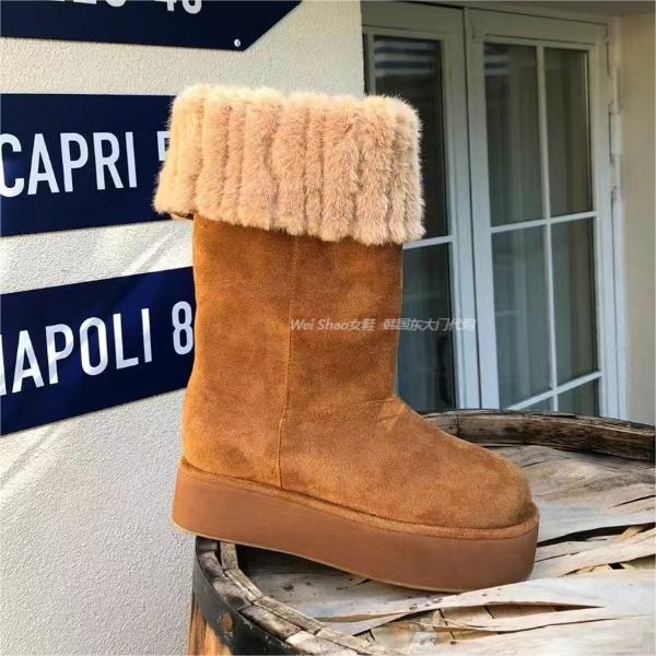 保暖套筒增高厚底长筒雪地靴