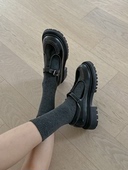 韩国2024春季 皮鞋 新款 减龄学院风松糕底丁字扣明线设计玛丽珍单鞋