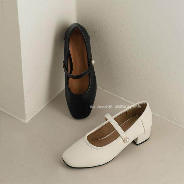 韩国东大门25新款春夏甜美浅口粗跟单鞋温柔优雅子晚晚玛丽珍鞋,女鞋,浅口单鞋,淘宝优惠券,粉丝福利购,淘宝优惠卷