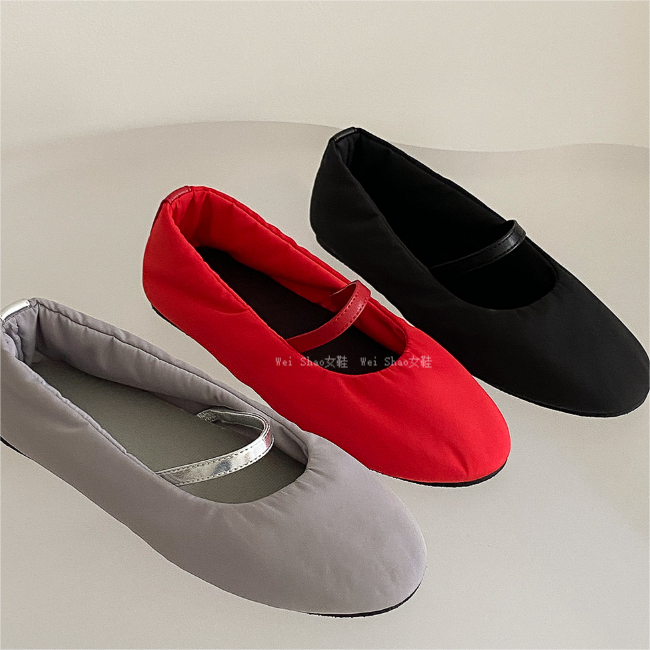 单鞋浅口一脚蹬玛丽珍平底鞋