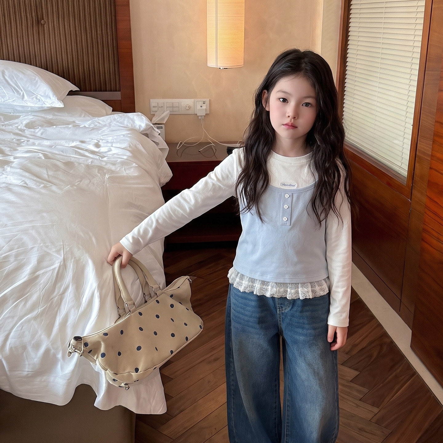 唯暖女童T恤秋装女宝宝衣服2026新款小女孩超好看秋季假两件上衣