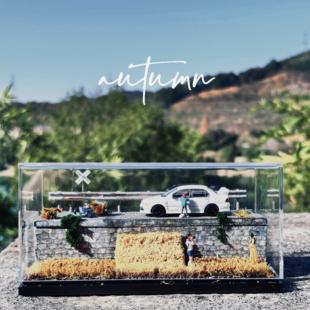 64比例 72比例车模场景 发光场景 DIY 桌面摆件  草地场景 模型