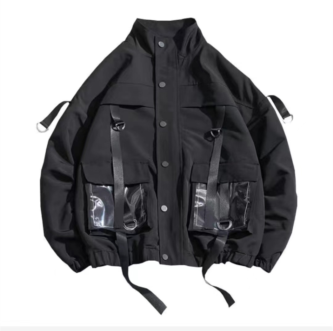 春秋季工装外套男潮牌复古港风夹克宽松嘻哈情侣款衣服，男装夹克，星座1804