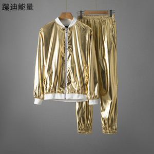 套装男女学生表演服舞蹈服宽松演出服套装裤子休闲立领外套定制服图片