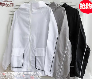 连帽防晒衣服男薄款大码工装夹克外套ins夏季青年宽松透气休闲图片