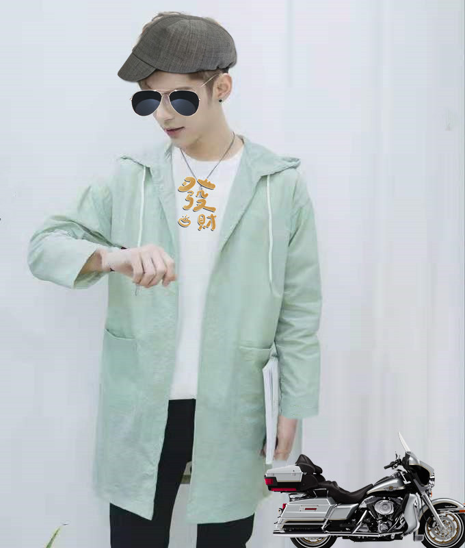年年宽松大衣男土日系中长款夏季风衣防晒衣长衣男生长衫韩版外套，男装防晒衣，星座1804
