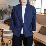 风外套男七分袖唐装汉服夏薄款宽松日系开衫道袍和服亚麻上衣，男装民族服装，星座1804