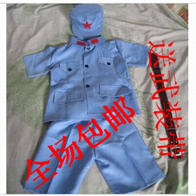儿童八路军舞蹈短袖短裤演出服