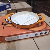 铸铁珐琅平底锅煎盘烤盘不粘酒店家用牛排烙饼炒菜煎锅燃气电磁炉