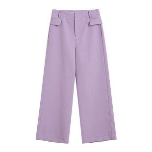 天谜西装裤垂坠感直筒裤宽松通勤阔腿裤2024春季女装TMi241034