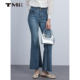百搭蓝色微喇裤 修身 长裤 2025秋女装 TMi253016 天谜时尚 新品 牛仔裤
