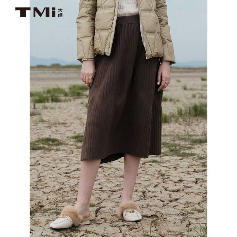 专柜半身裙TMi风琴褶针织